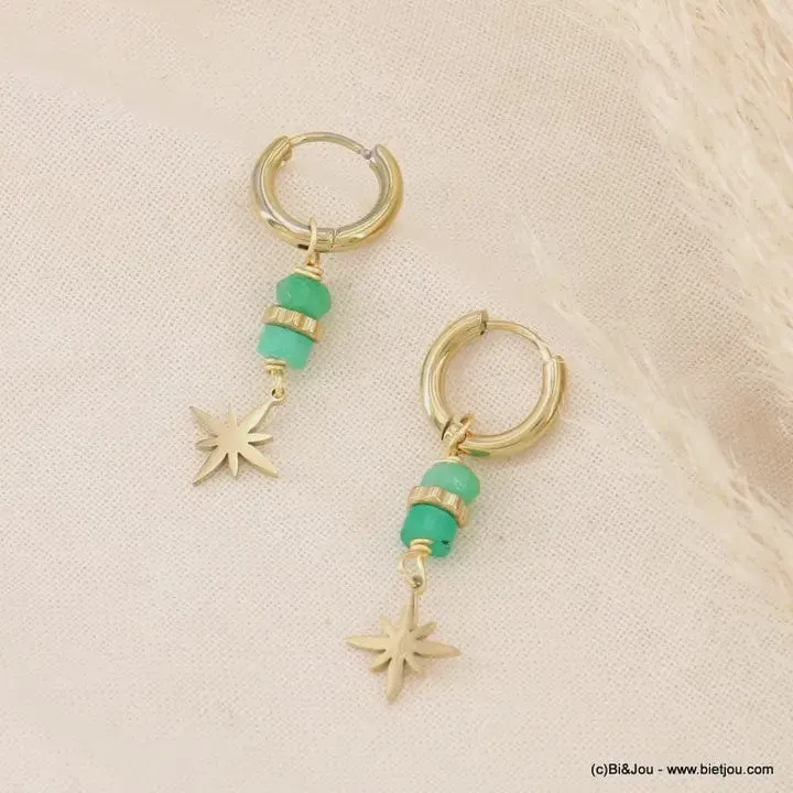 Lilas de Seine Mini Hoop North Star Earrings