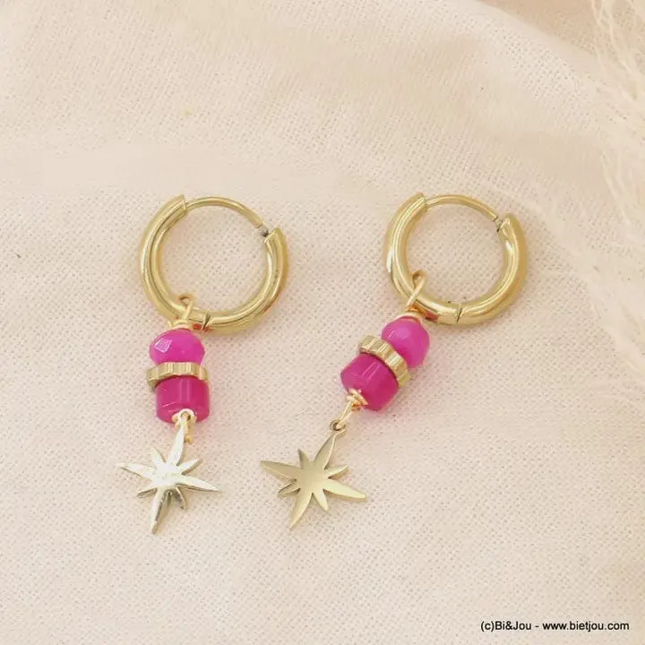 Lilas de Seine Mini Hoop North Star Earrings