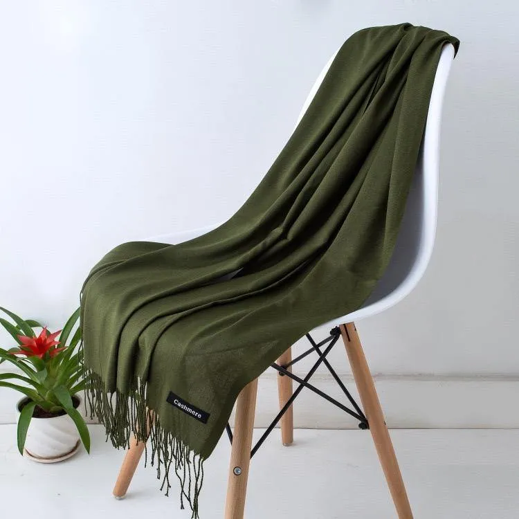 Luxurious Premium Fringe Hijab - Olive