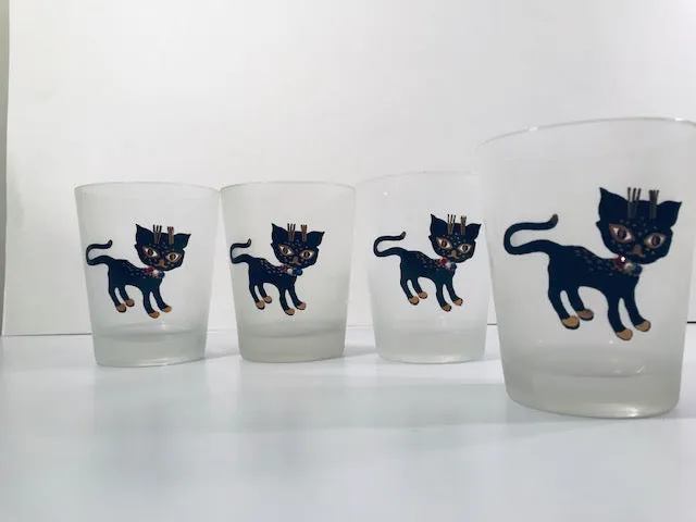 Maida Amour Hipster Siamese Female Kitten Double Old Fashion Glasses (Set of 4)