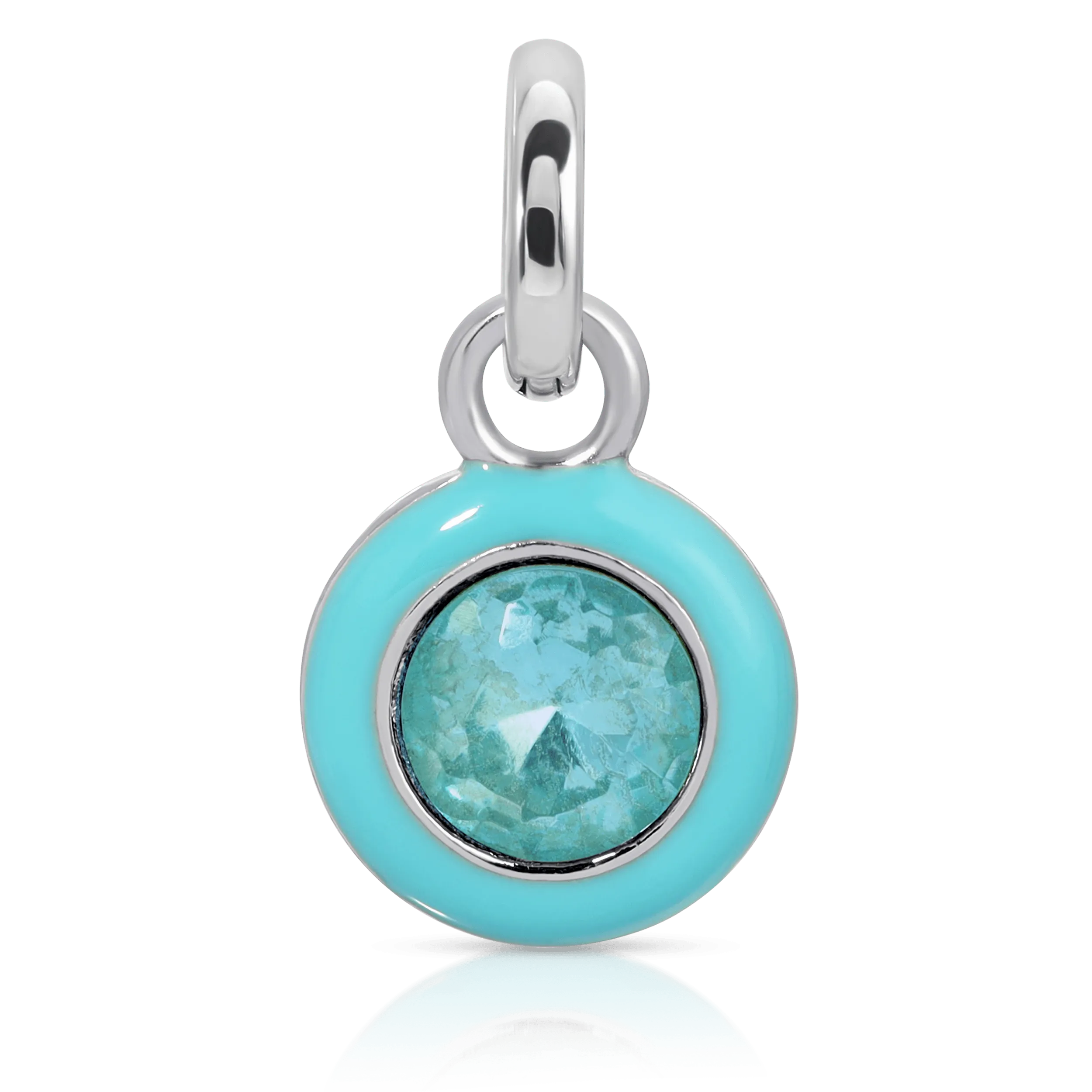 March Aquamarine Birthstone Charm - Round