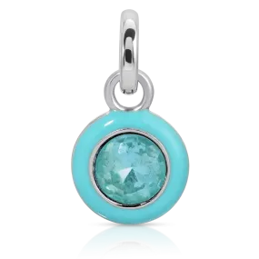 March Aquamarine Birthstone Charm - Round