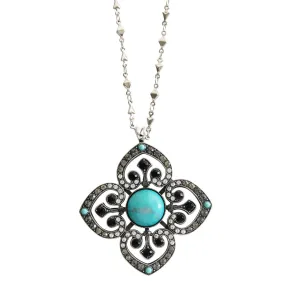 Mariana "Zanzibar" Silver Plated Pendant with Heart Adornments Crystal Necklace, 5050 M1081