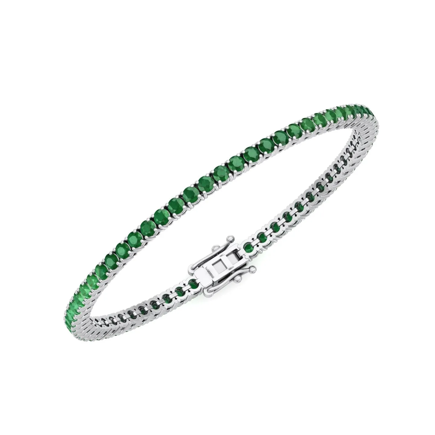 Medellin - 3CT Natural Green Emerald Tennis Bracelet