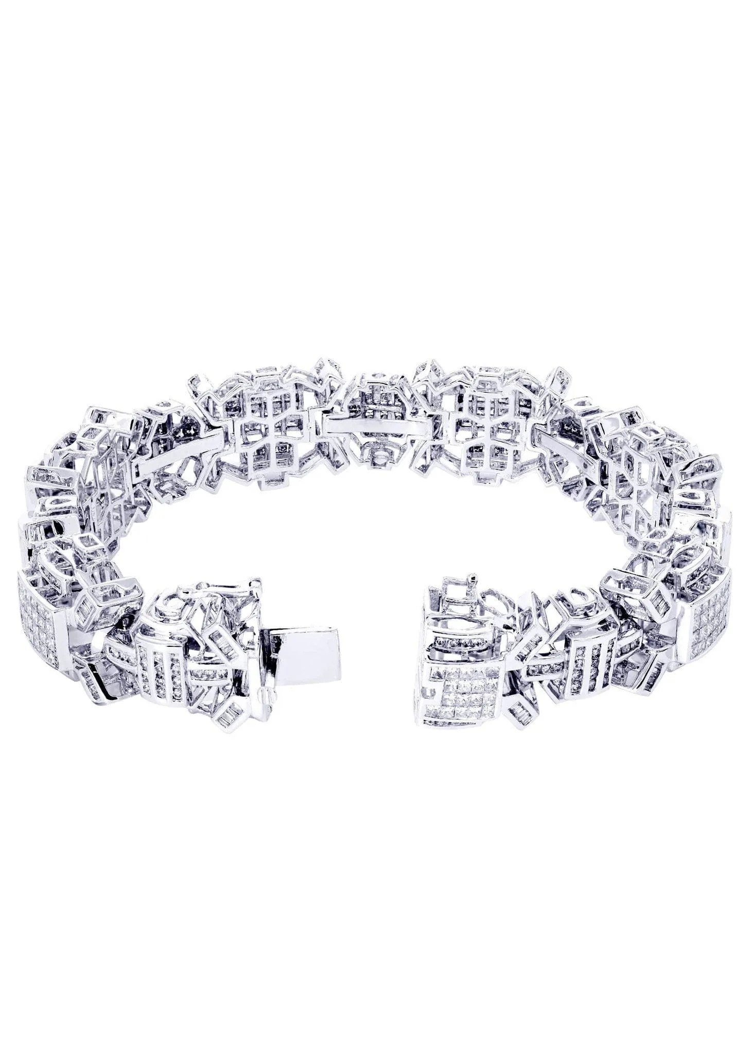 Mens Diamond Bracelet White Gold | 6.34 Carats| 59.76 Grams