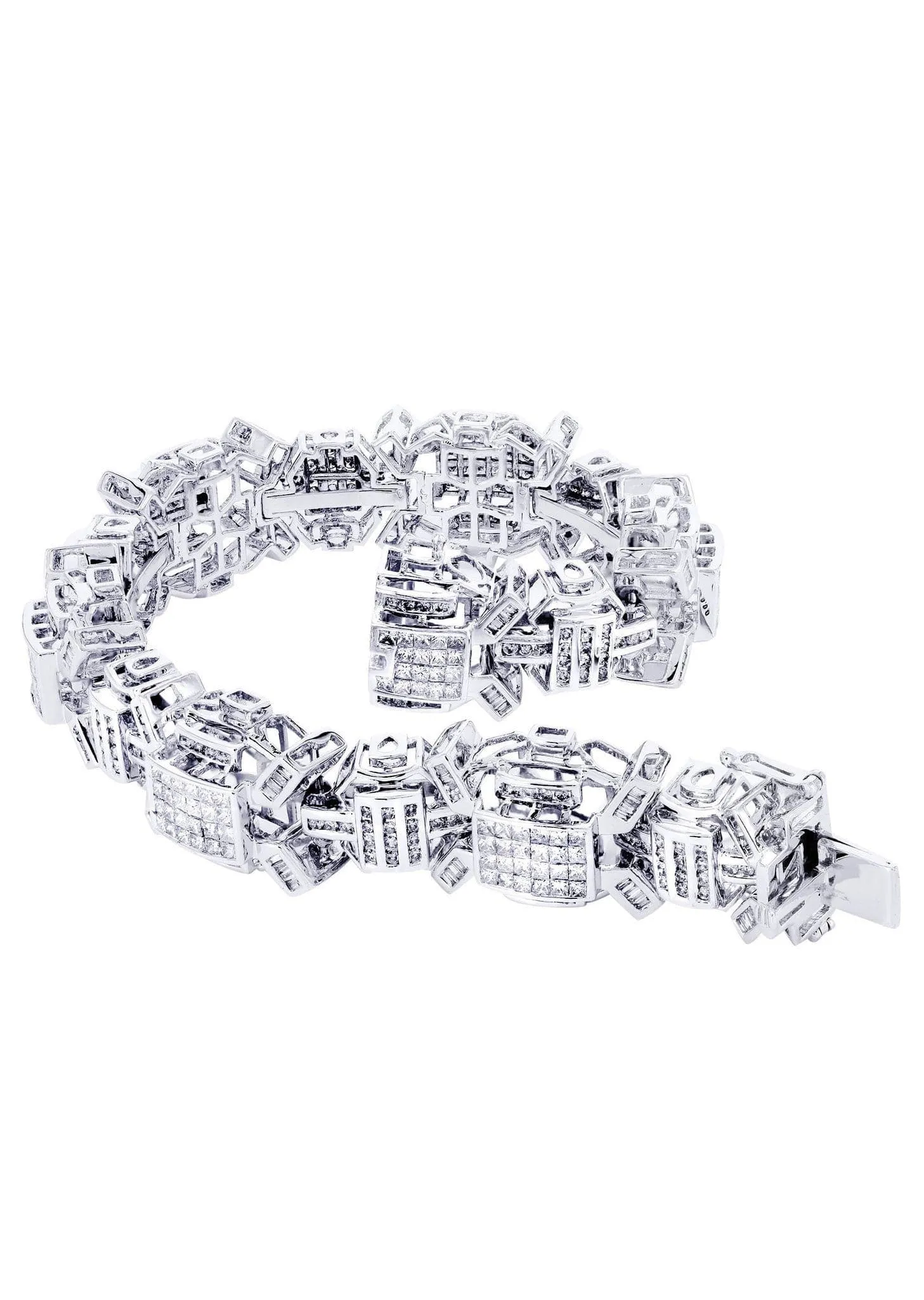 Mens Diamond Bracelet White Gold | 6.34 Carats| 59.76 Grams