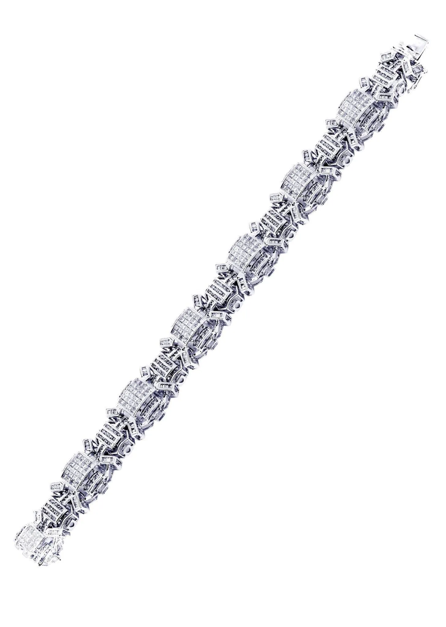 Mens Diamond Bracelet White Gold | 6.34 Carats| 59.76 Grams