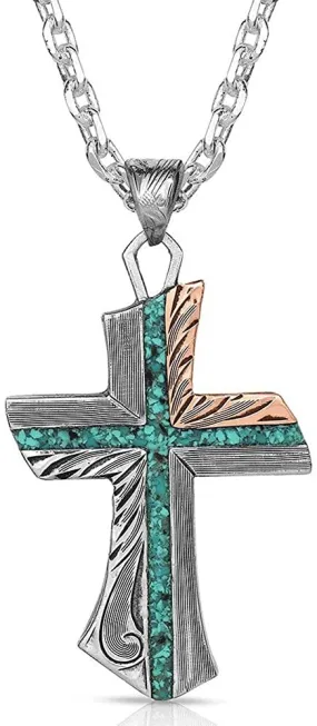 Montana Silversmiths Inner Light Turquoise Cross Necklace