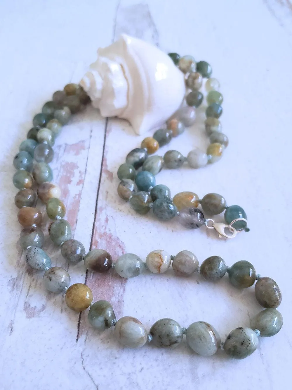 Moss Aquamarine Ovals Necklace