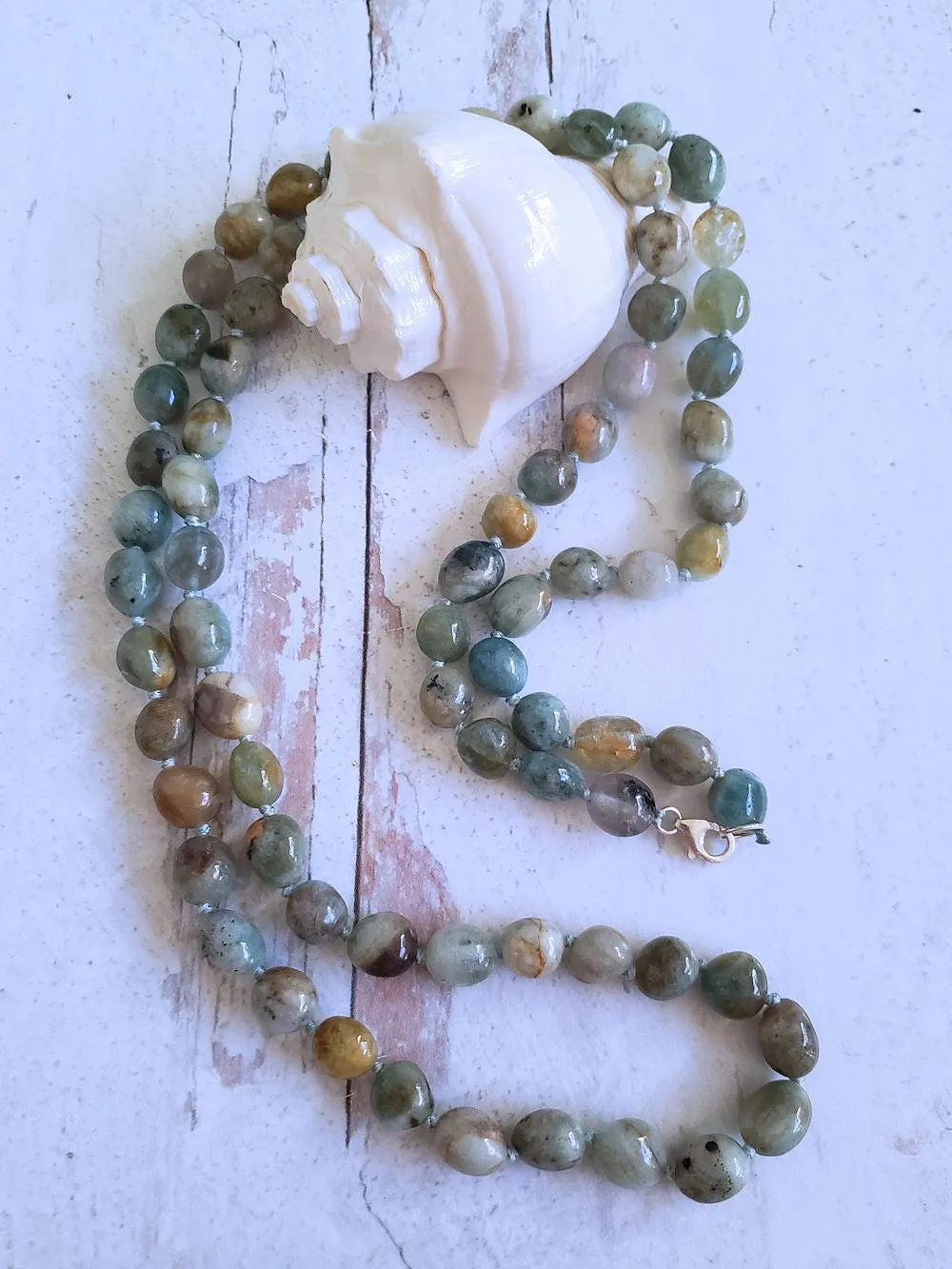 Moss Aquamarine Ovals Necklace