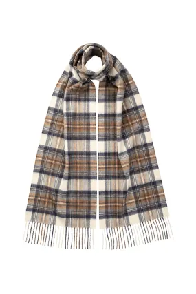 Muted Blue Dress Stewart Tartan Cashmere Scarf