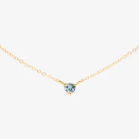 N6701AQ | 3mm Aquamarine Birthstone Necklace