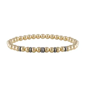 Nathan & Moe Gold Bead and Pavé Rondel Bracelet