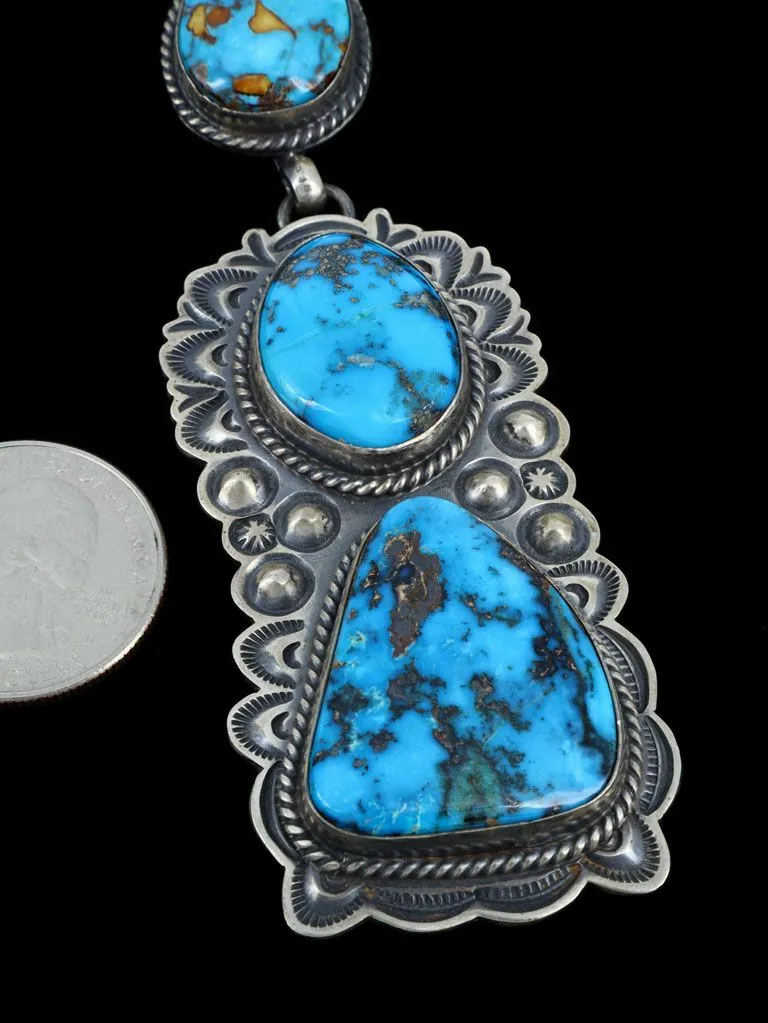 Native American Candelaria Turquoise Sterling Silver Pendant