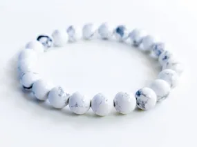 Natural Howlite Crystal Bead Bracelet