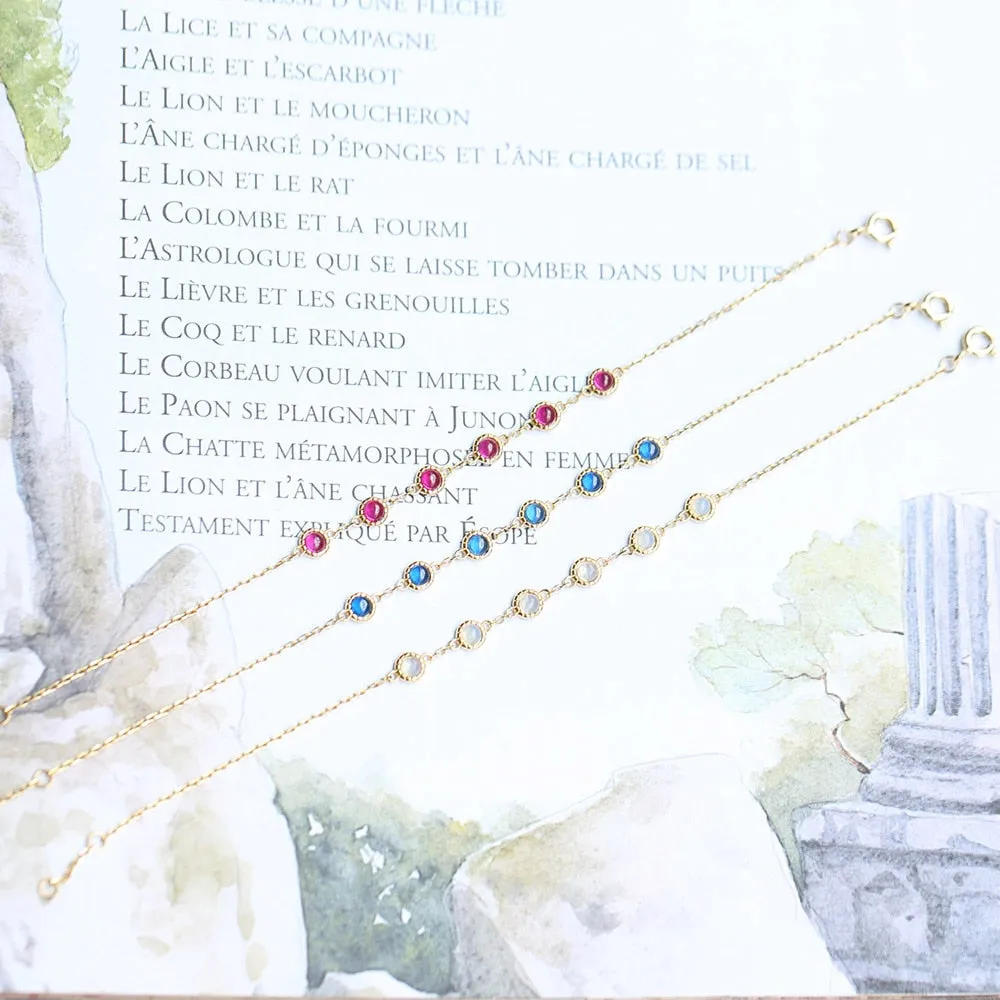 Natural  Opal Ruby Charm Stone Crystal Bracelet