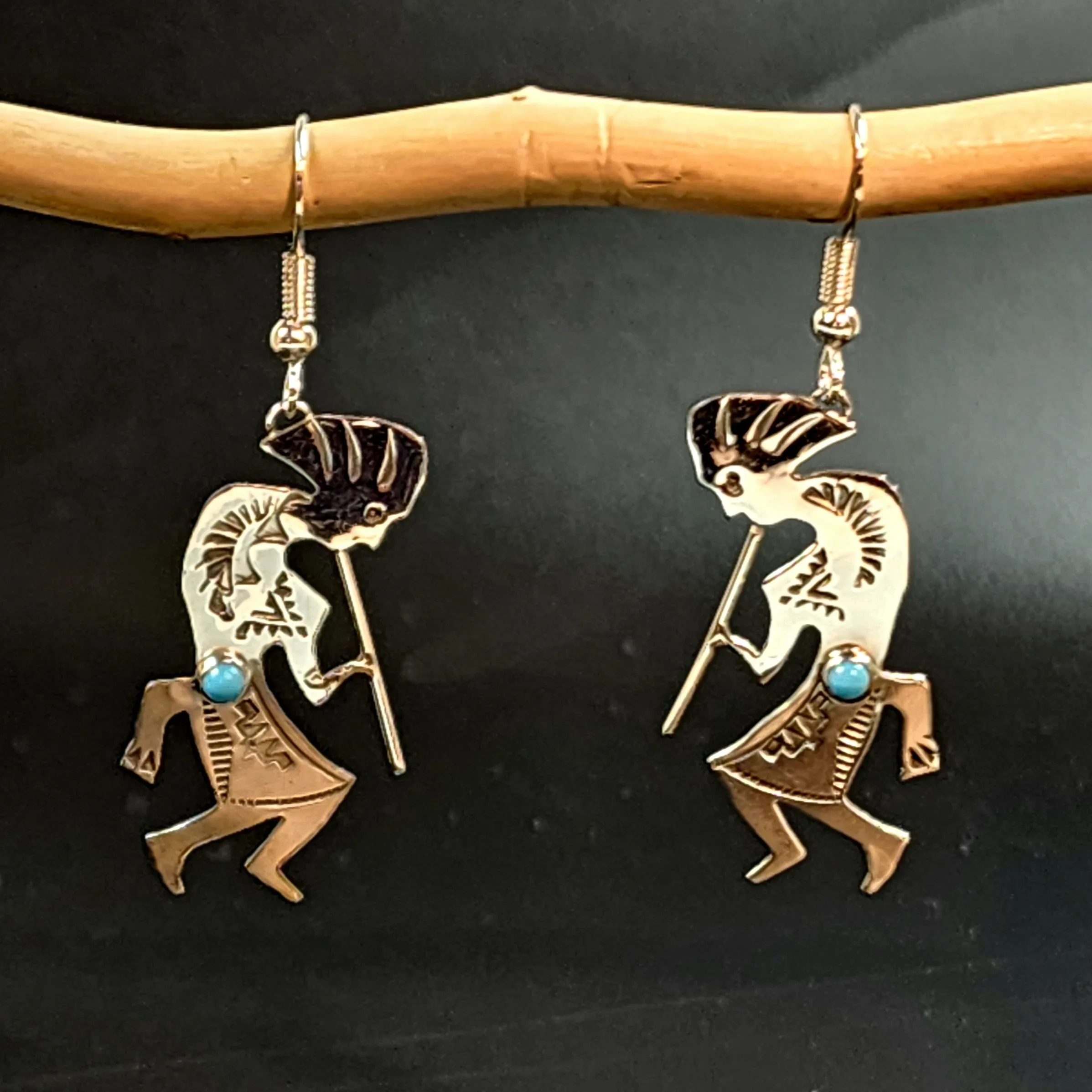 Navajo Kokopelli Dangle Earrings