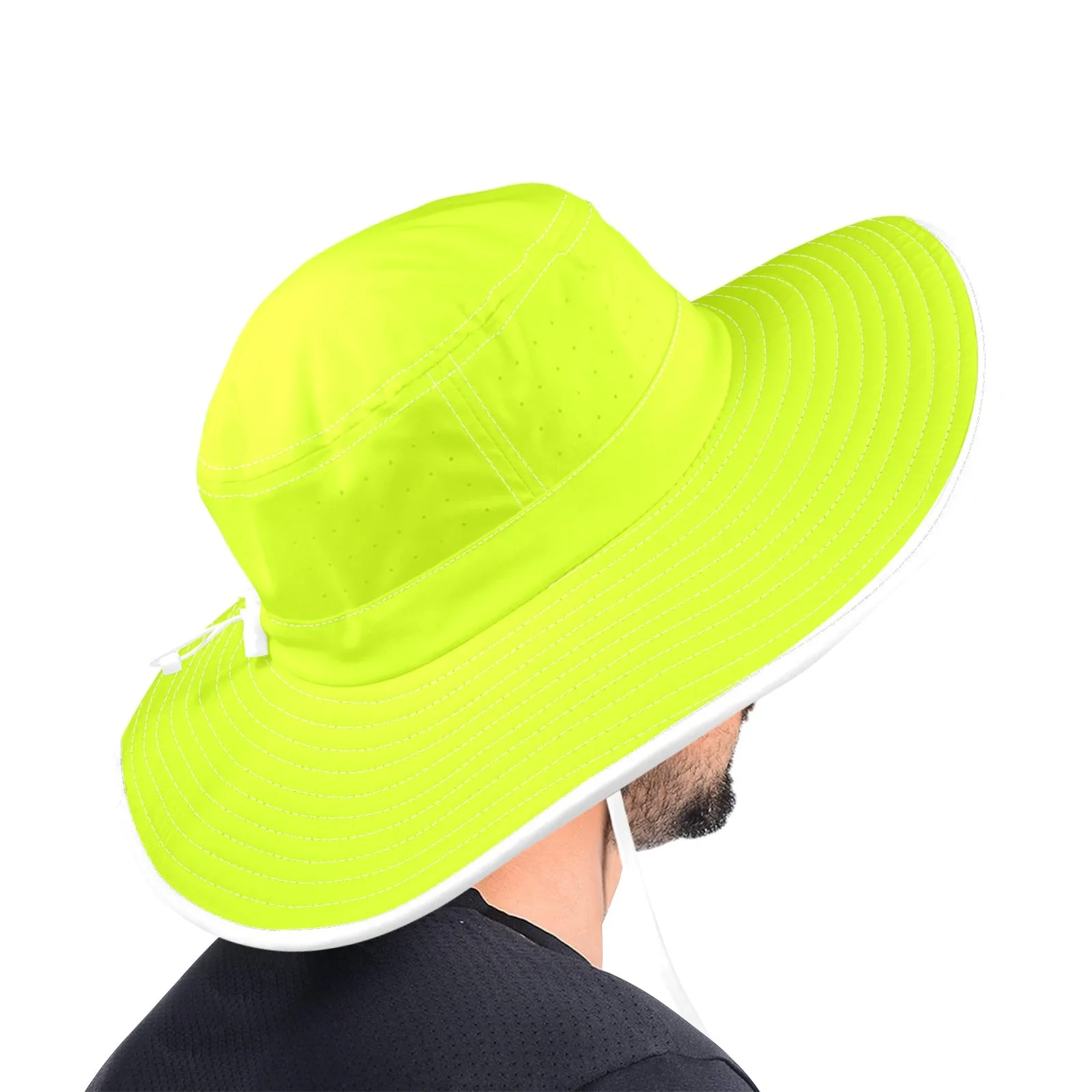 NEON GREEN Wide Brim Bucket Hat