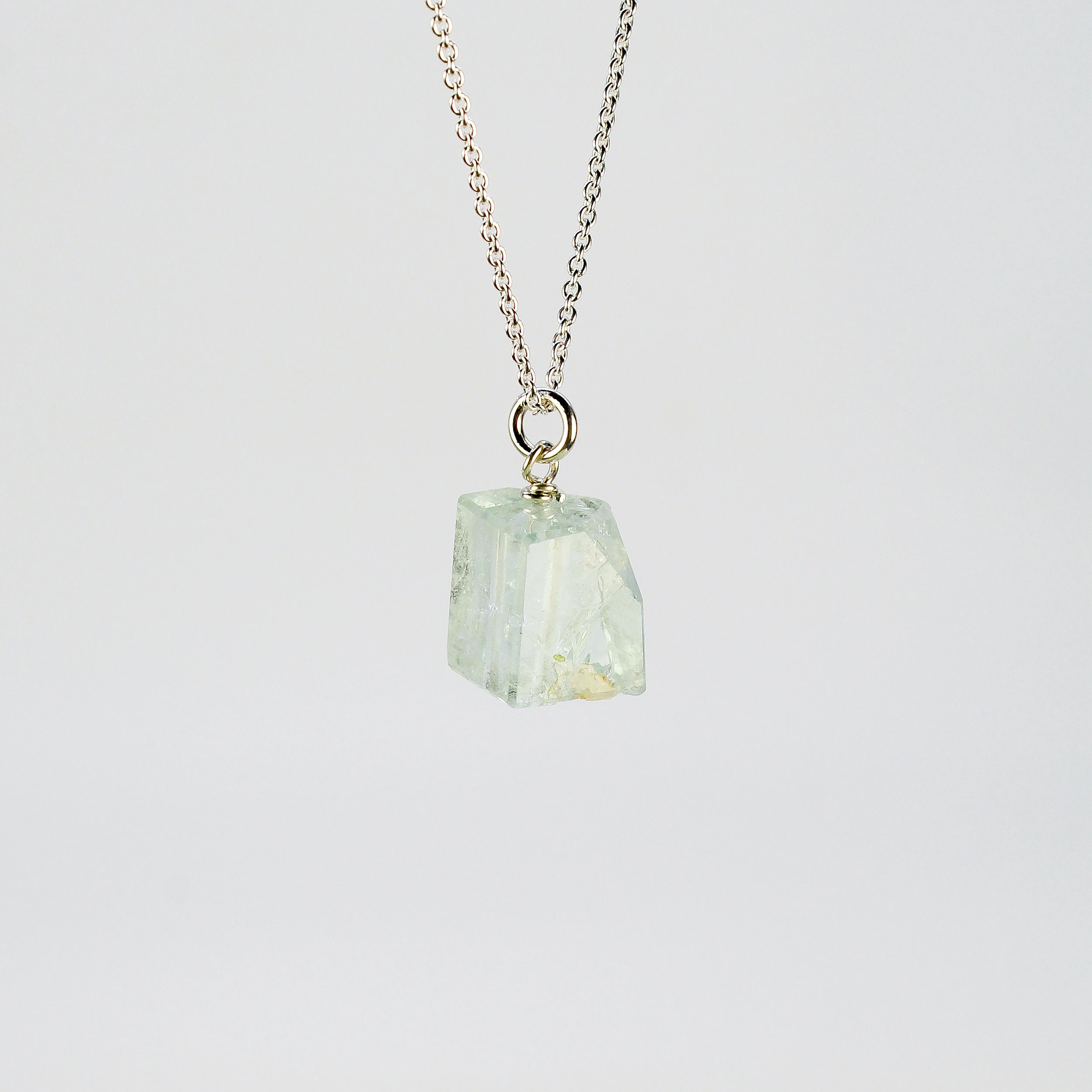 NEW! Aquamarine Cube Pendant by Rina Young