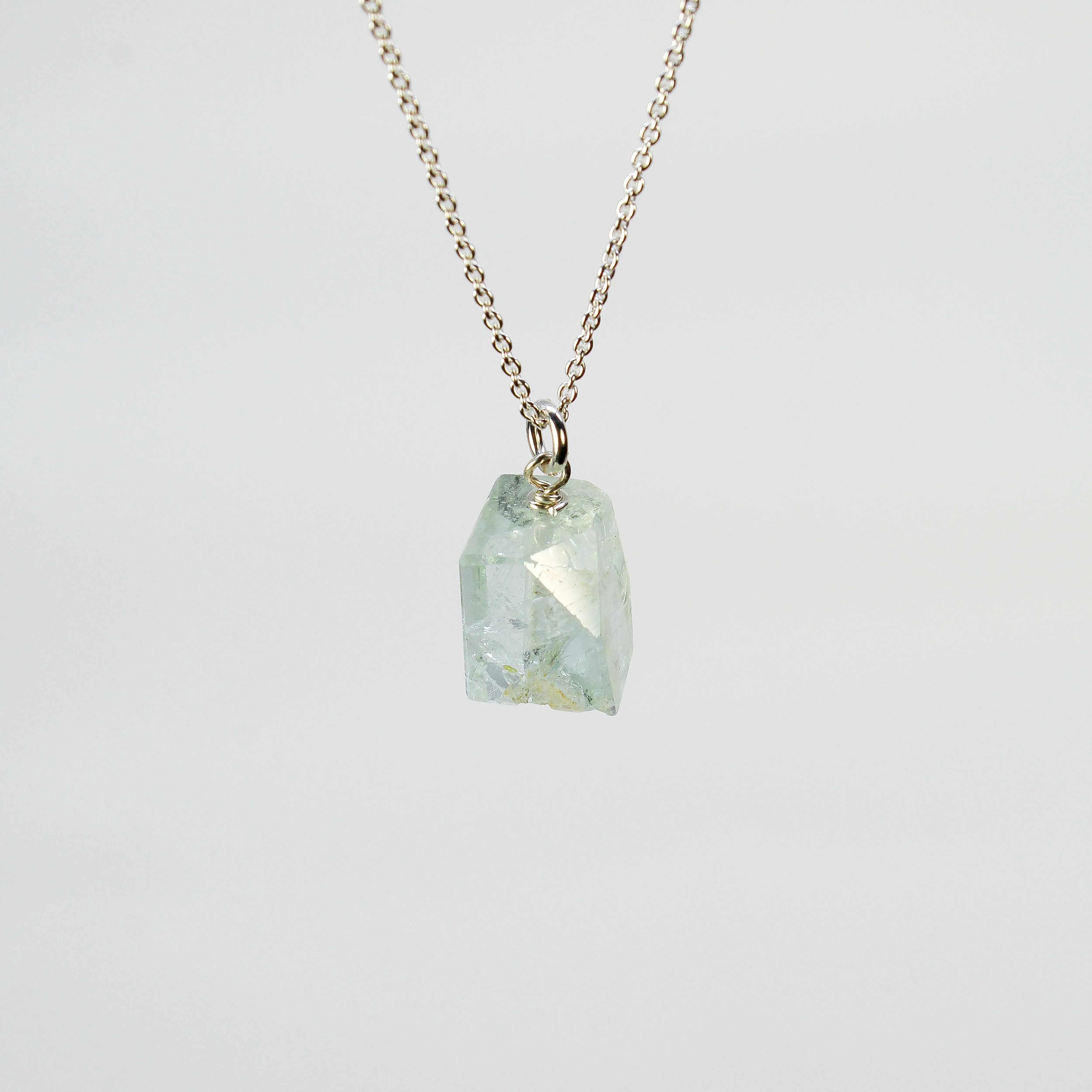 NEW! Aquamarine Cube Pendant by Rina Young