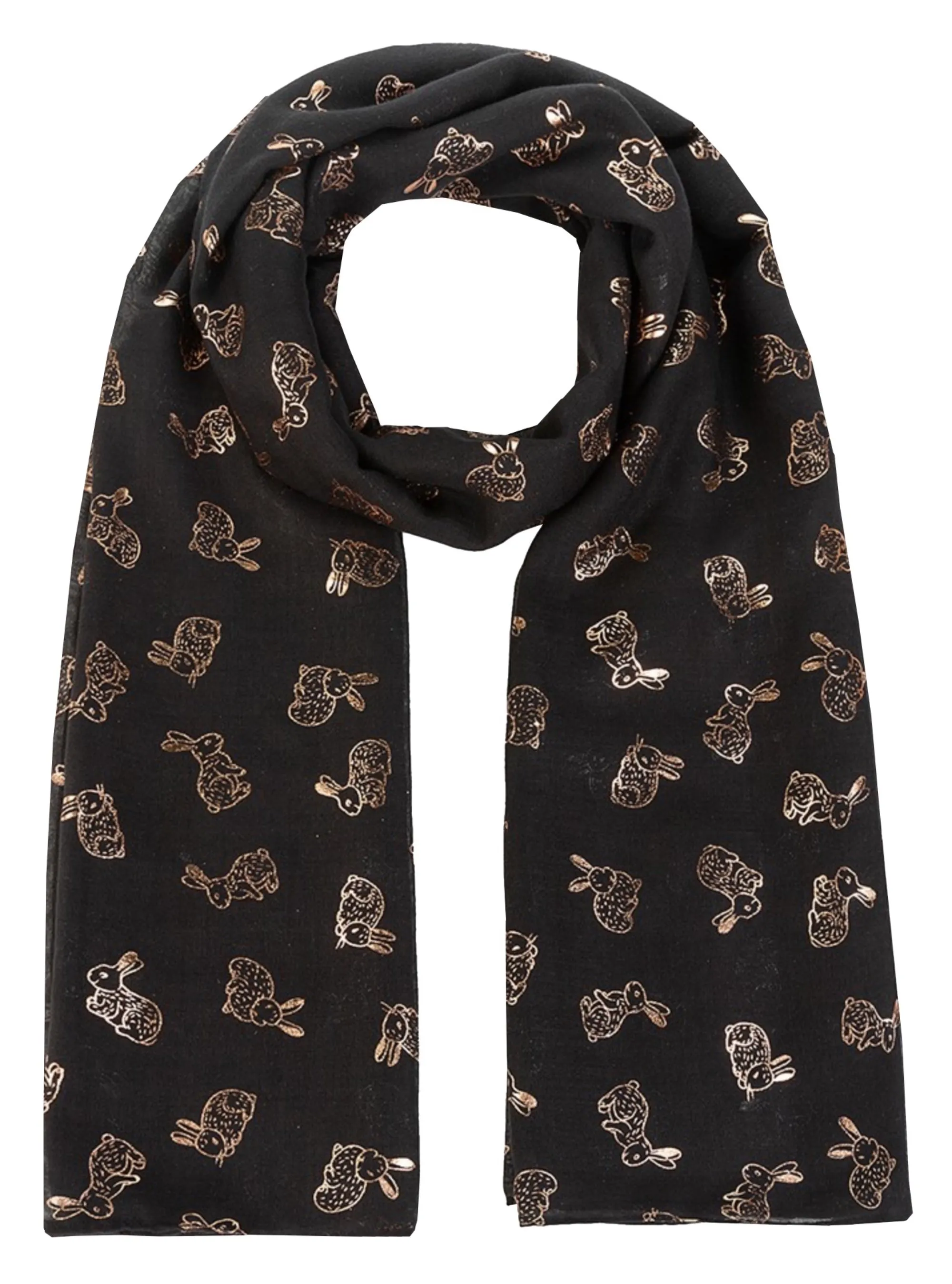 New Sparkling Bunny Rabbit Print Ladies Celebrity Style Scarves Maxi, Scarf, Wrap, Sarong, Shawls