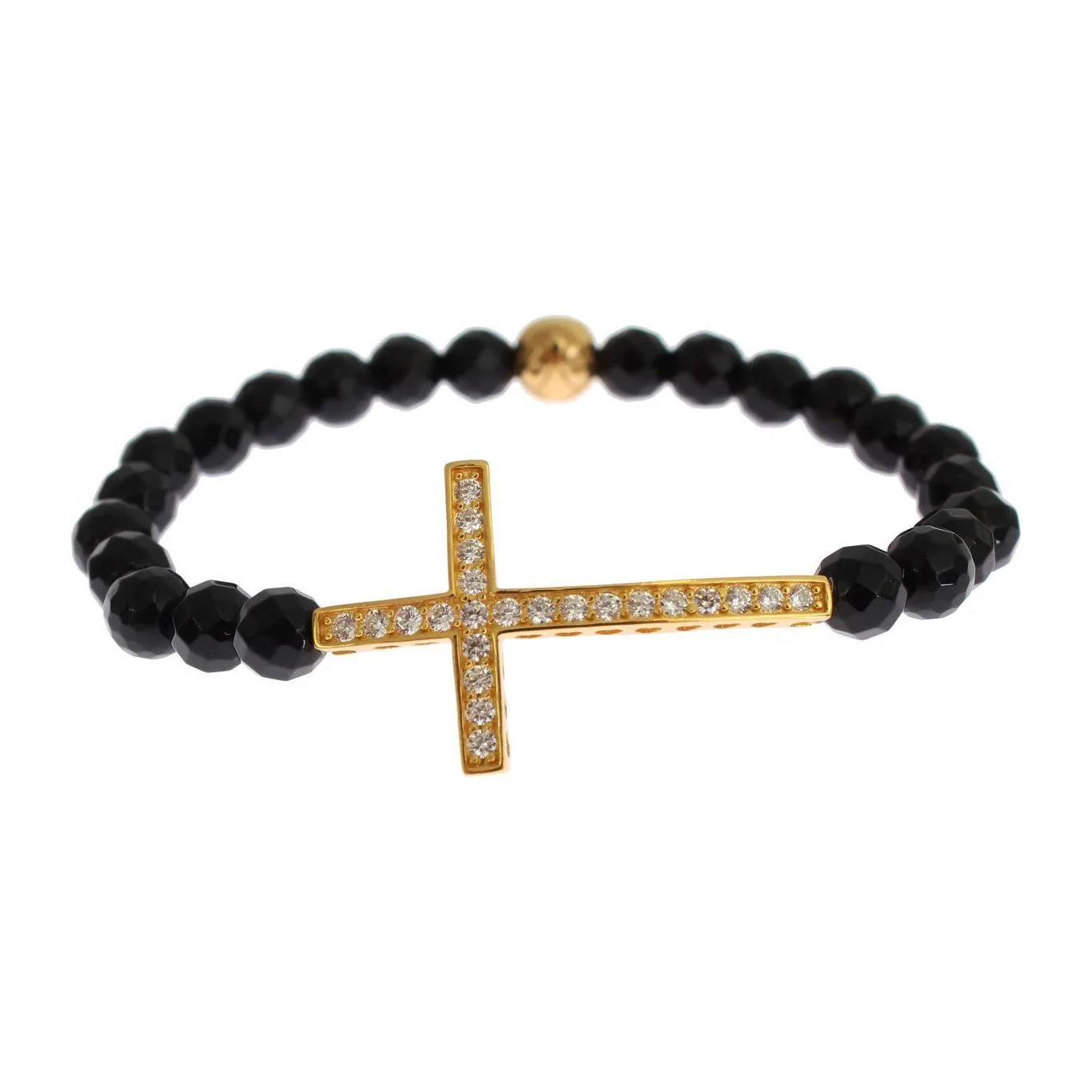 Nialaya Gold Plated Sterling Bracelet with CZ Diamond Cross