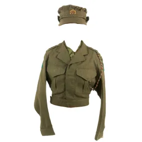 Original British WWII Auxiliary Territorial Service Women’s Uniform Jacket with Tie & Peaked Cap - Dated 1941