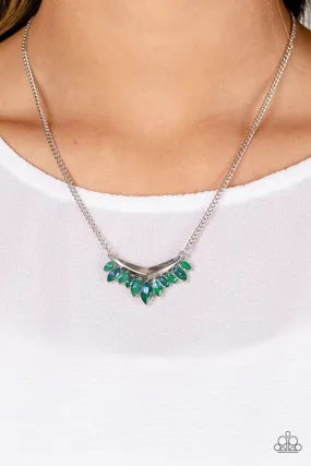 Paparazzi Flash of Fringe Necklace Green