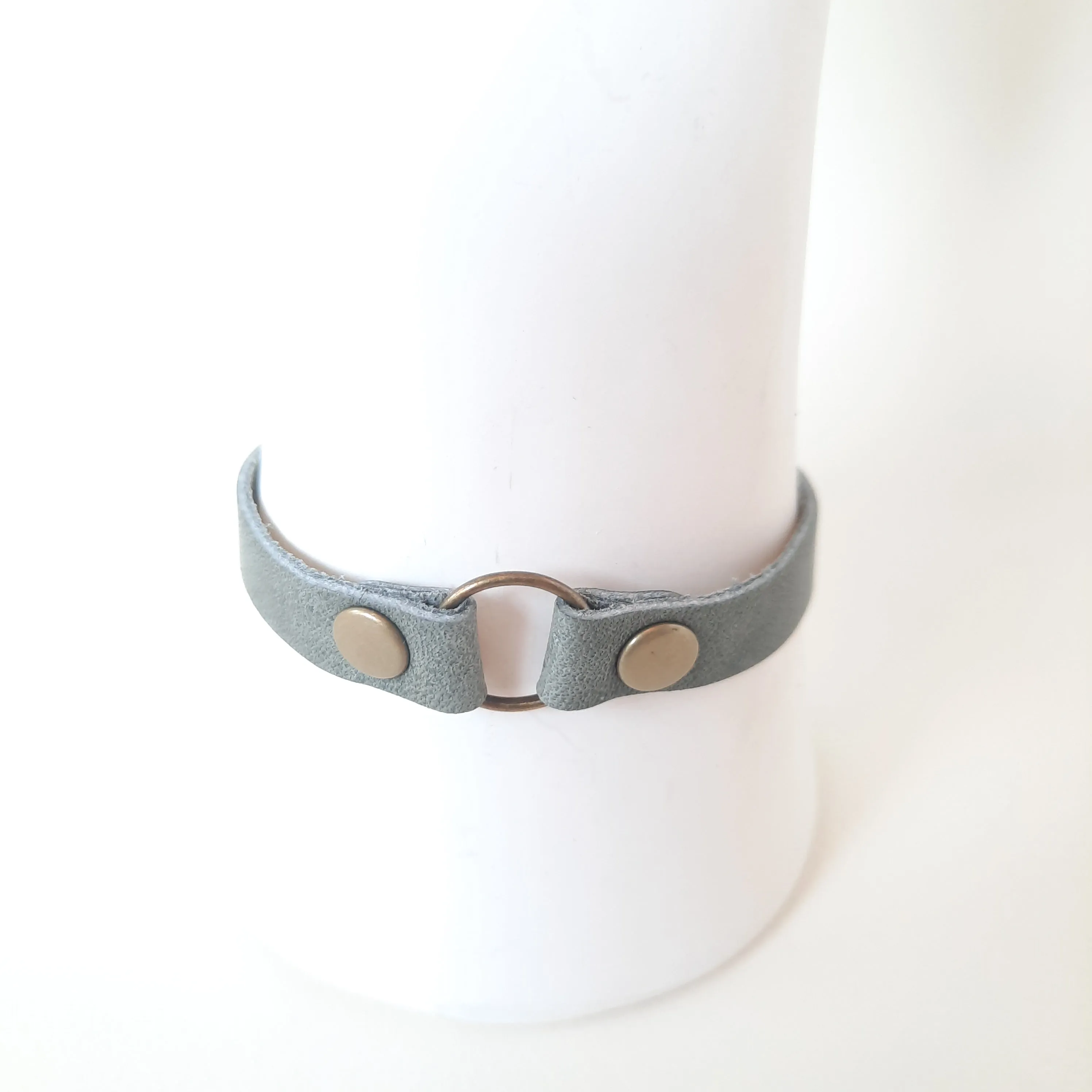 Permanent Baggage Leather Ring Bracelet