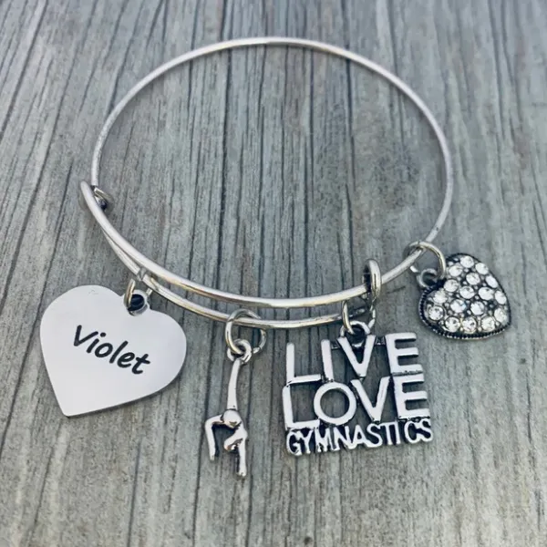 Personalized Engraved Gymnastics Bracelet