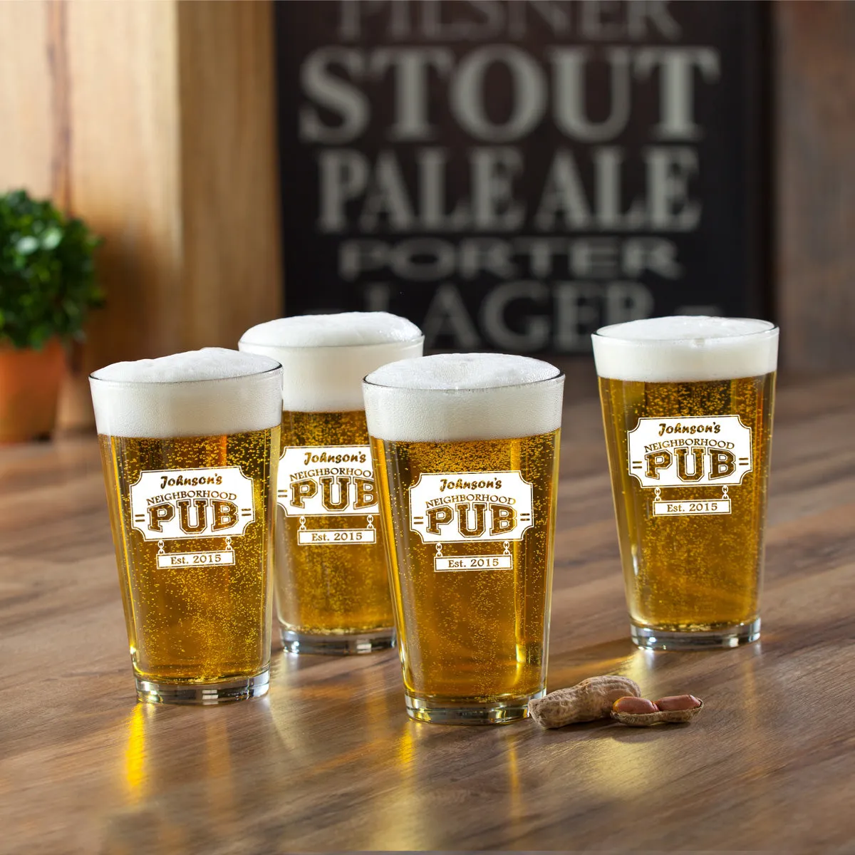 Personalized Pint Glasses - Set of 4