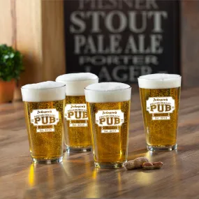 Personalized Pint Glasses - Set of 4