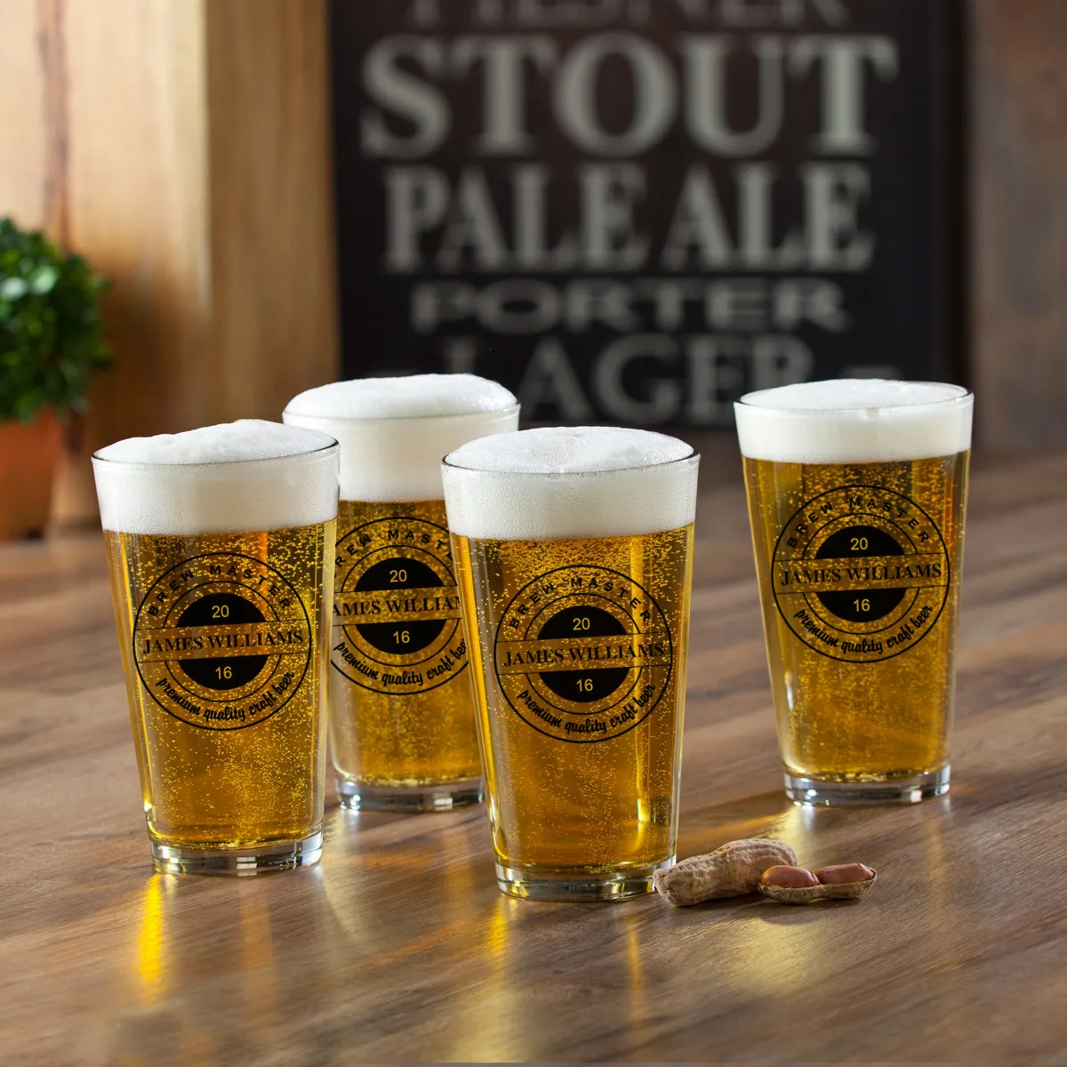 Personalized Pint Glasses - Set of 4