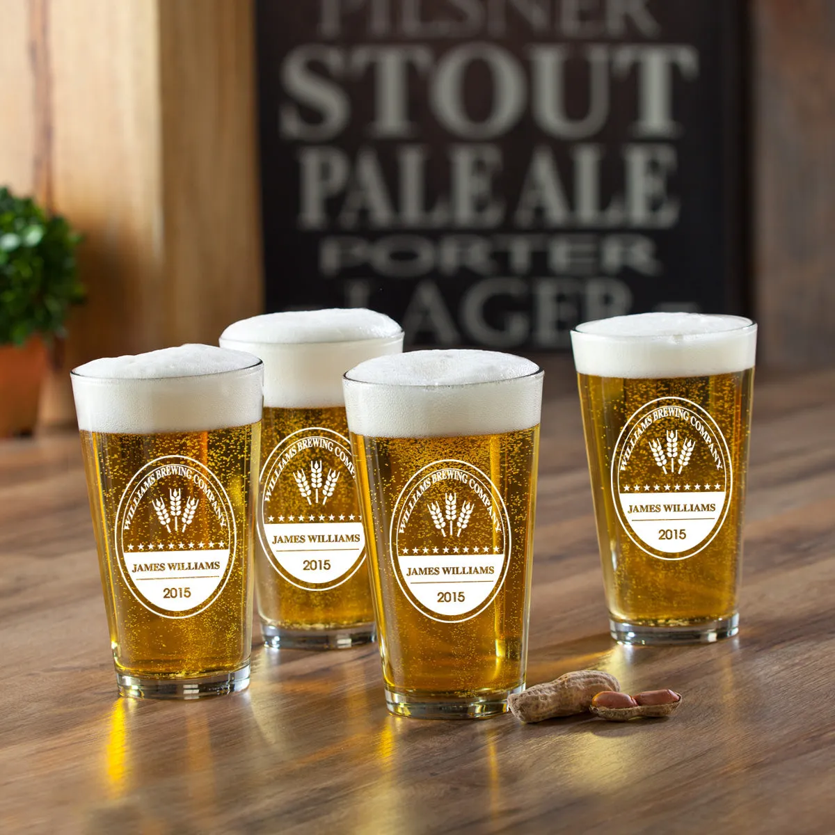 Personalized Pint Glasses - Set of 4