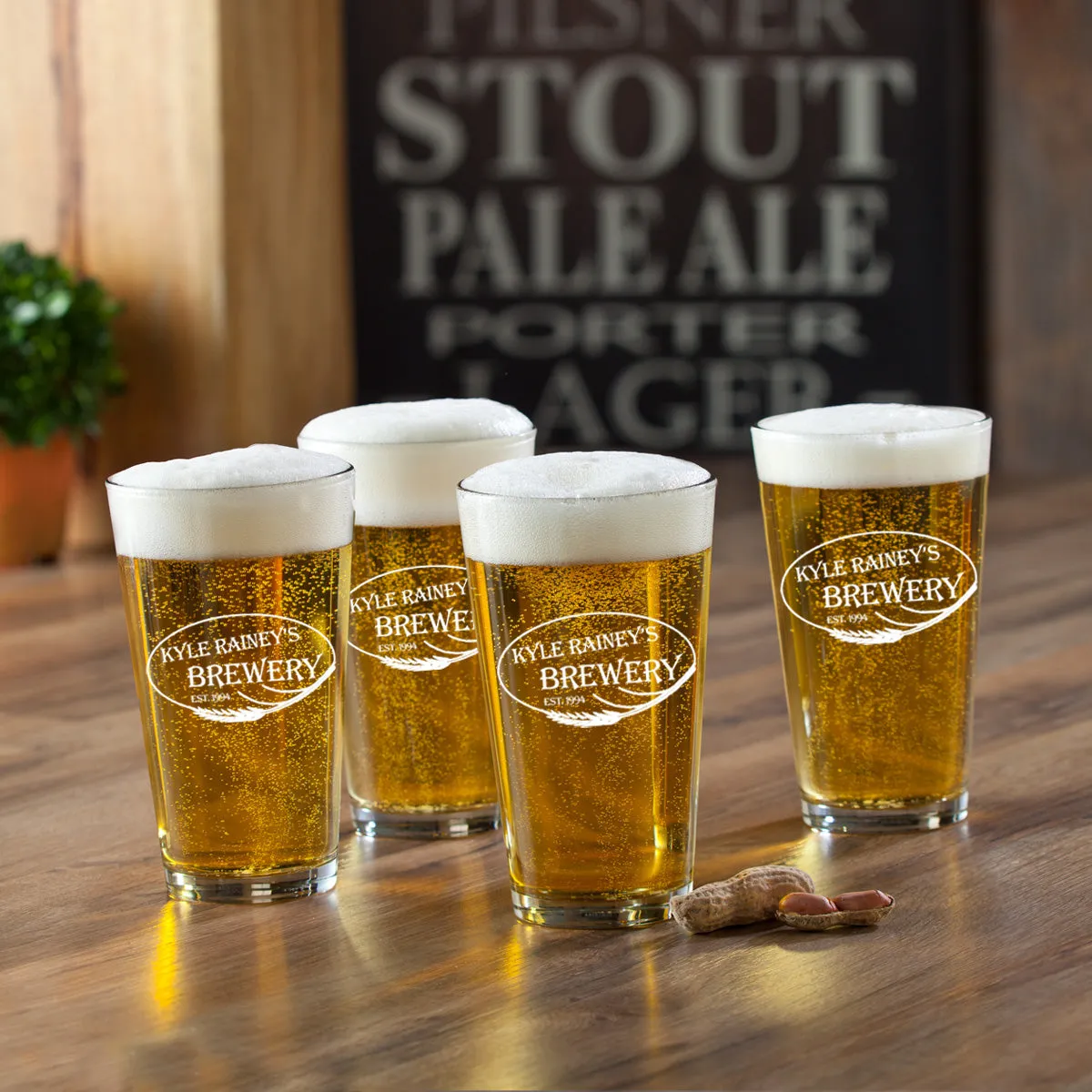 Personalized Pint Glasses - Set of 4