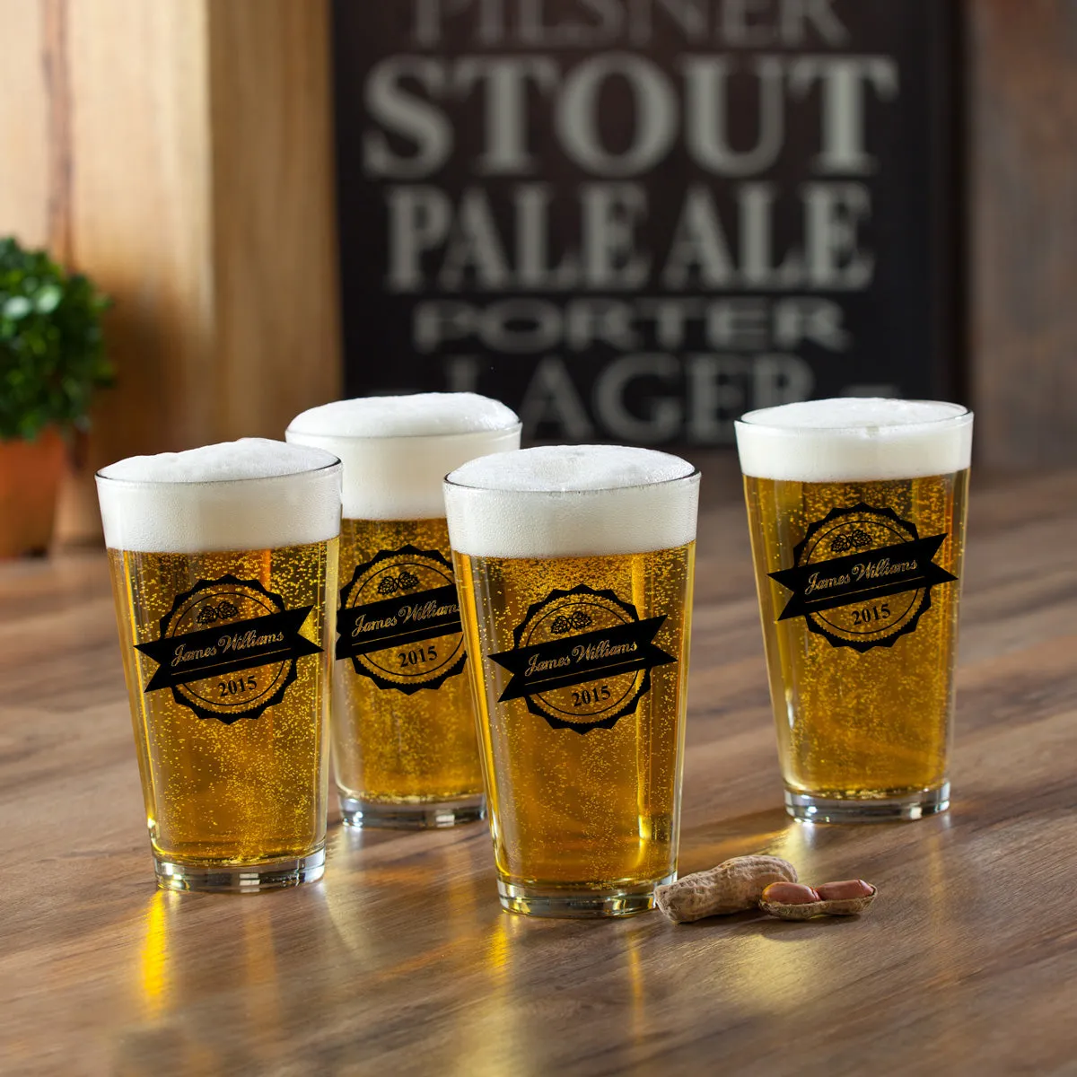 Personalized Pint Glasses - Set of 4