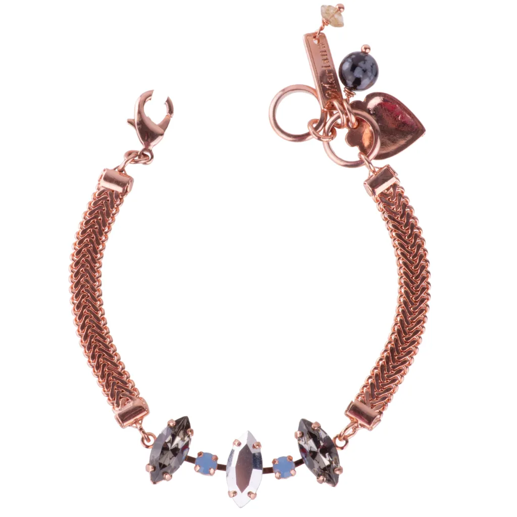 Petite Interchanging Marquise Chain Bracelet in "Morning Mist" - Rose Gold