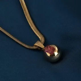 Pink Gemstone Embedded Necklace