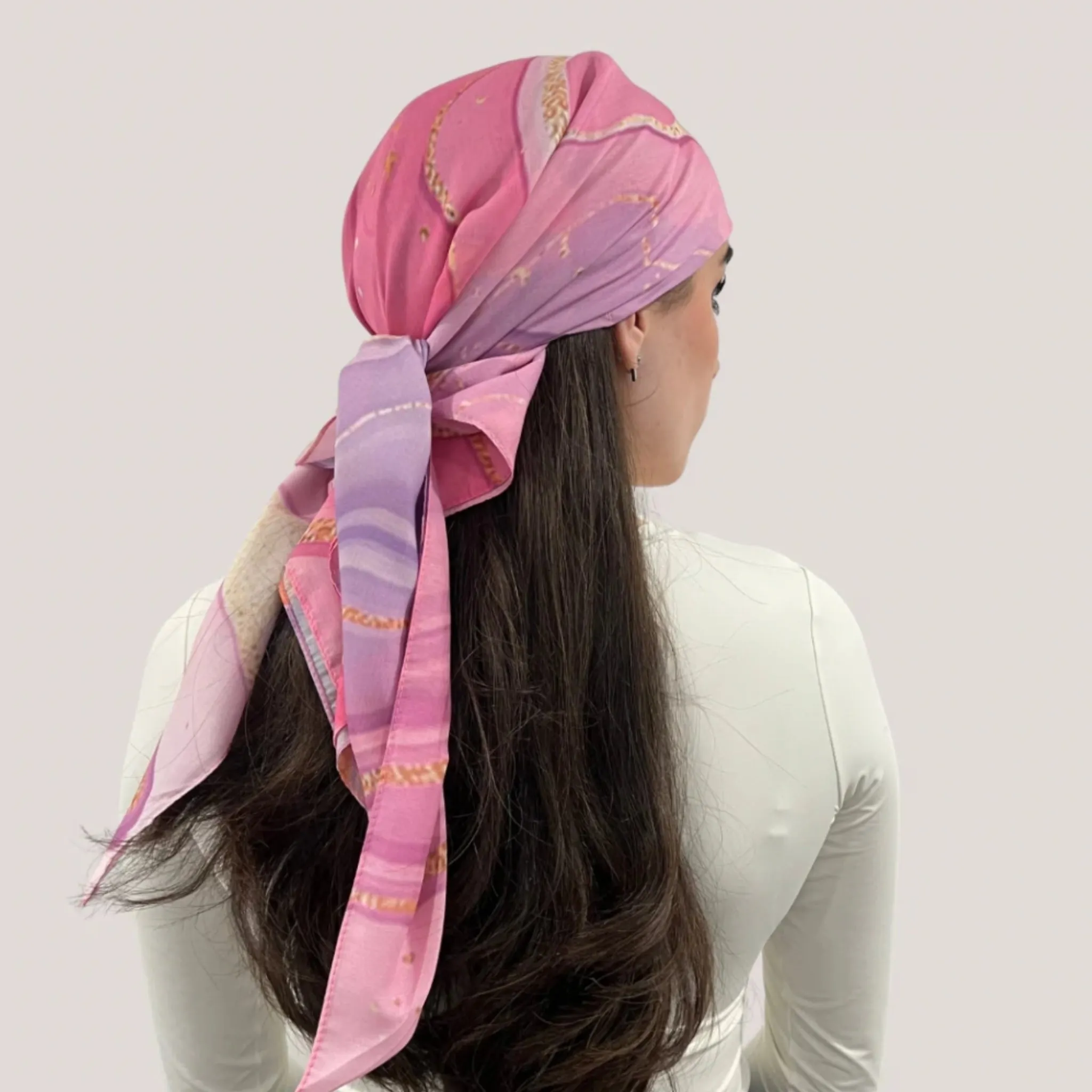 Pink Marble Headscarf by Valeri Many Styles