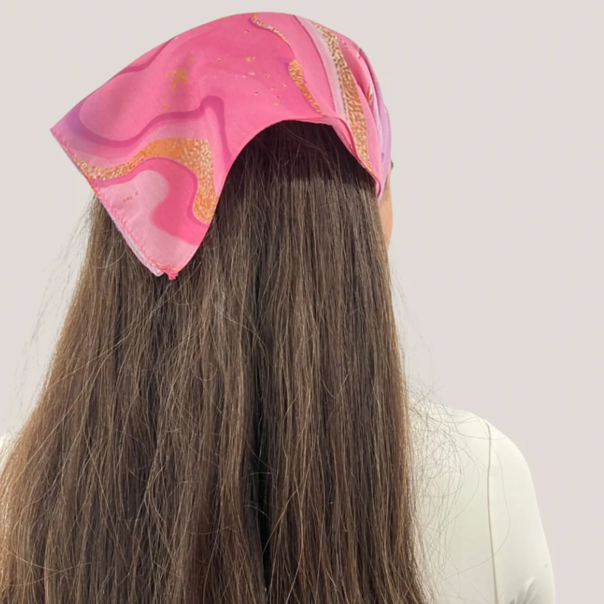 Pink Marble Headscarf by Valeri Many Styles