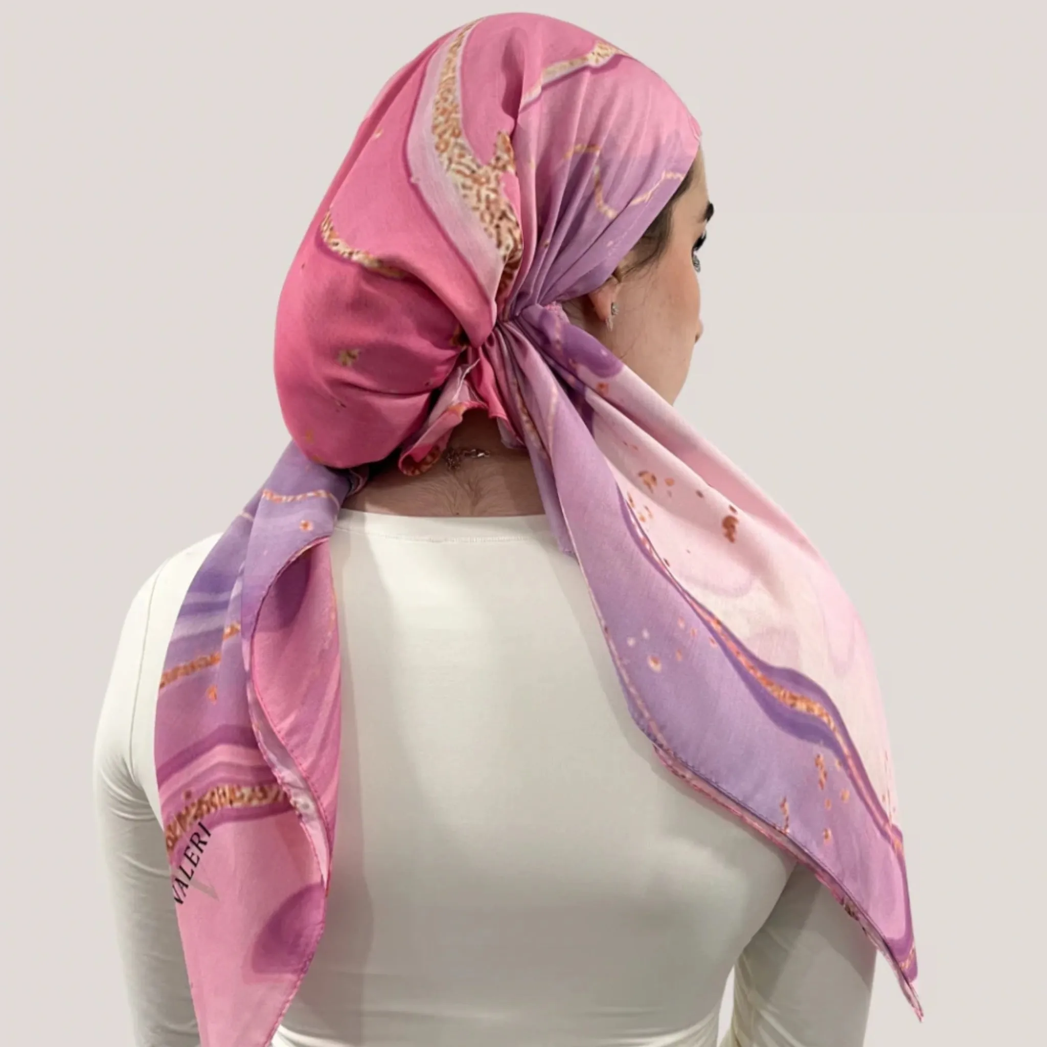 Pink Marble Headscarf by Valeri Many Styles