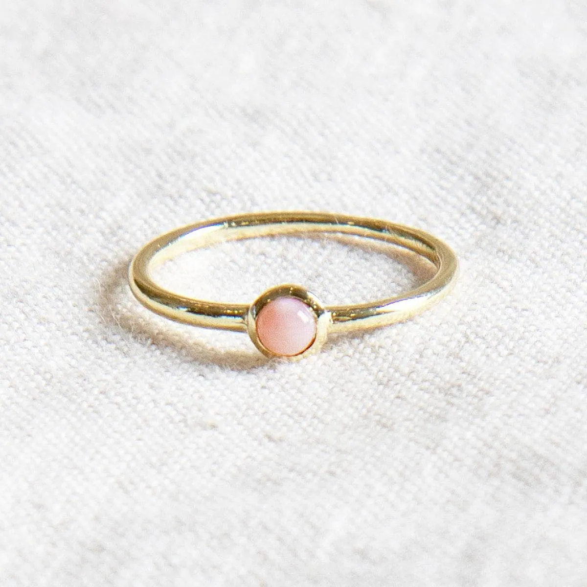 Pink Opal Silver or Gold Ring by Tiny Rituals