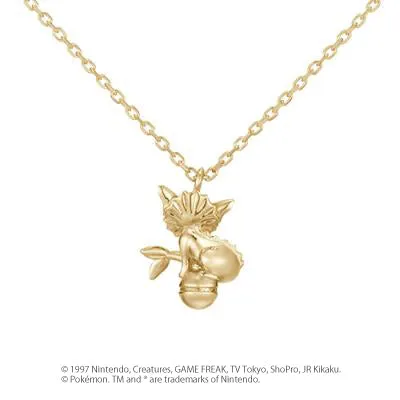 [Pokémon]Vaporeon & Pokéball necklace K18 yellow gold