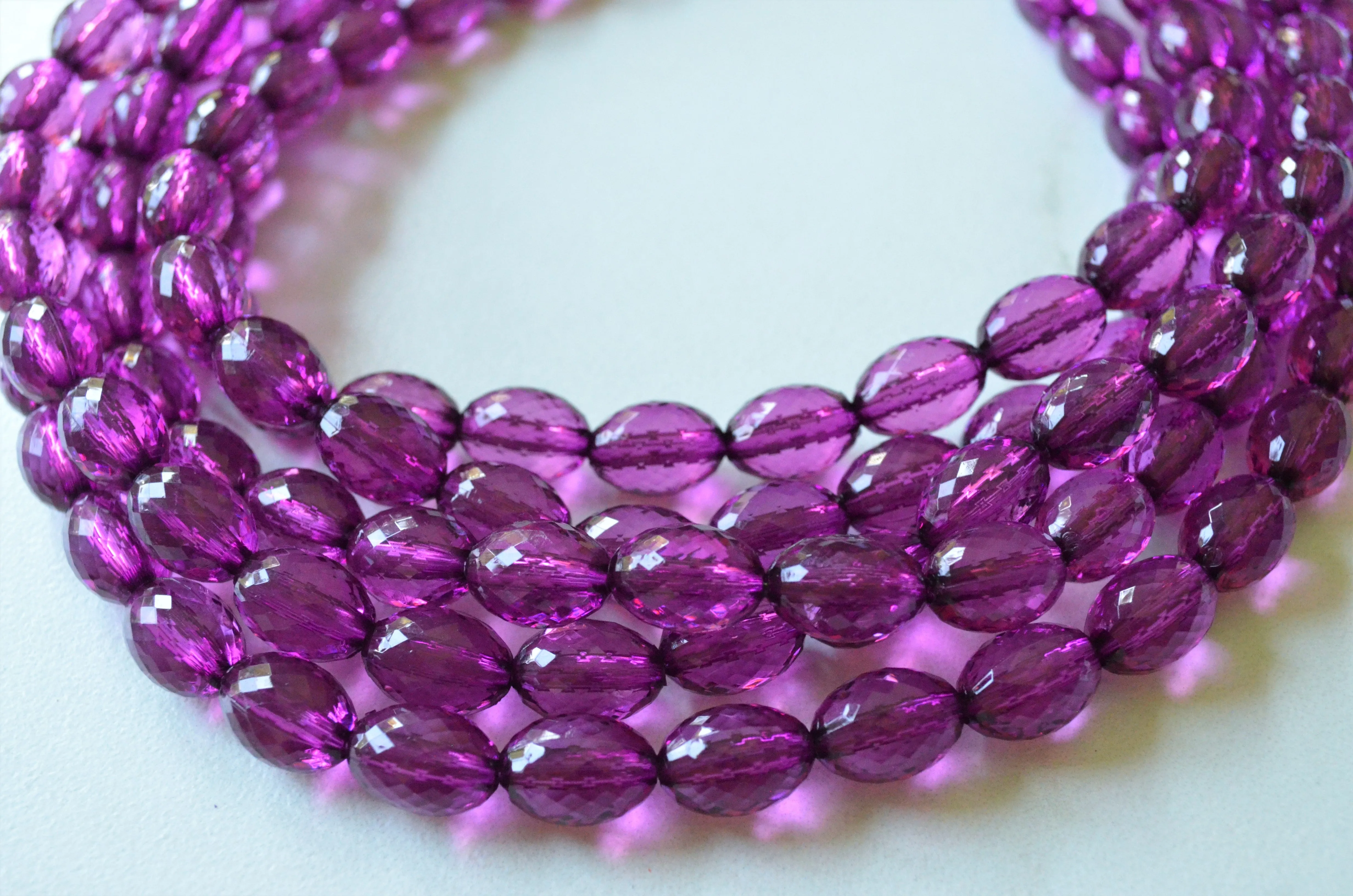 Purple Statement Acrylic Chunky Lucite Bead Necklace For Women - Tessa