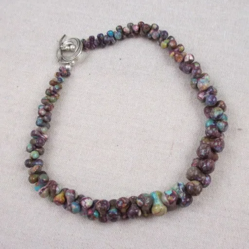 Purple Turquoise  Necklace Graduating Turquoise  Bead Necklace