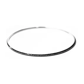 "Edgy" Sterling Silver Bangle Bracelet Slim Stacklable