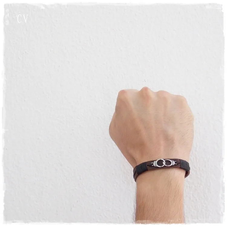 "Freedom" Handcuff Leather Bracelet