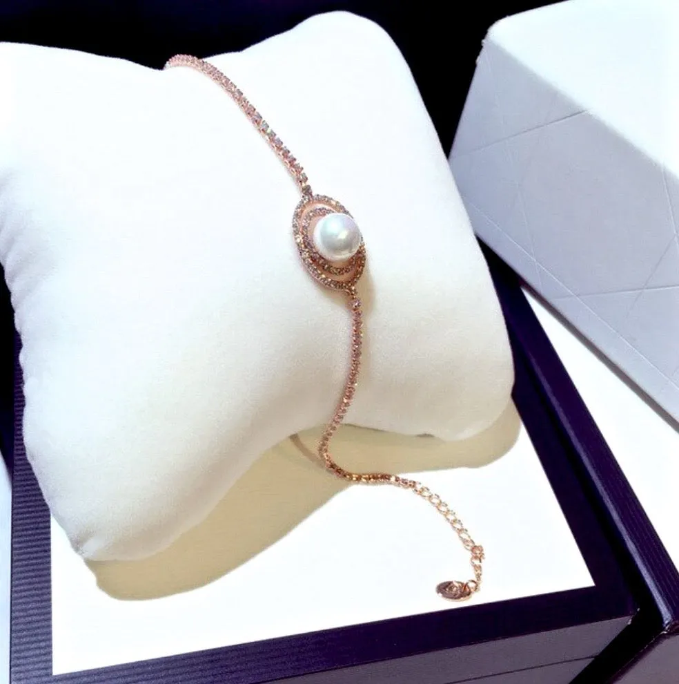 "Kyndra" - Pearl and Cubic Zirconia Bridal Bracelet - Available in Silver and Rose Gold