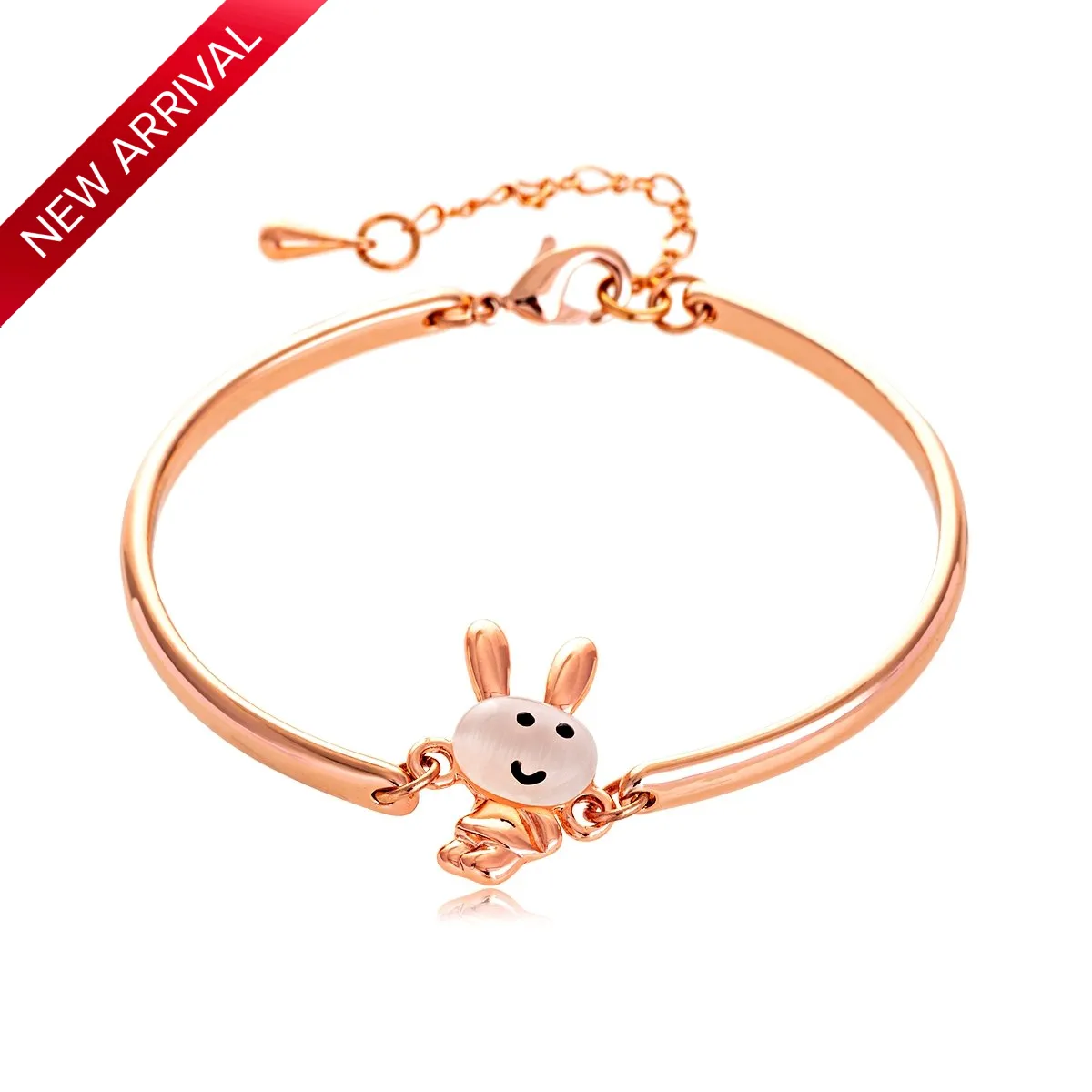 Rabbit Pendant Bangle Bracelet