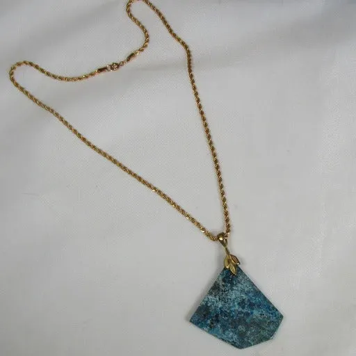 Rare Handcut Blue Gemstone  Arizona Shattuckie Pendant Necklace